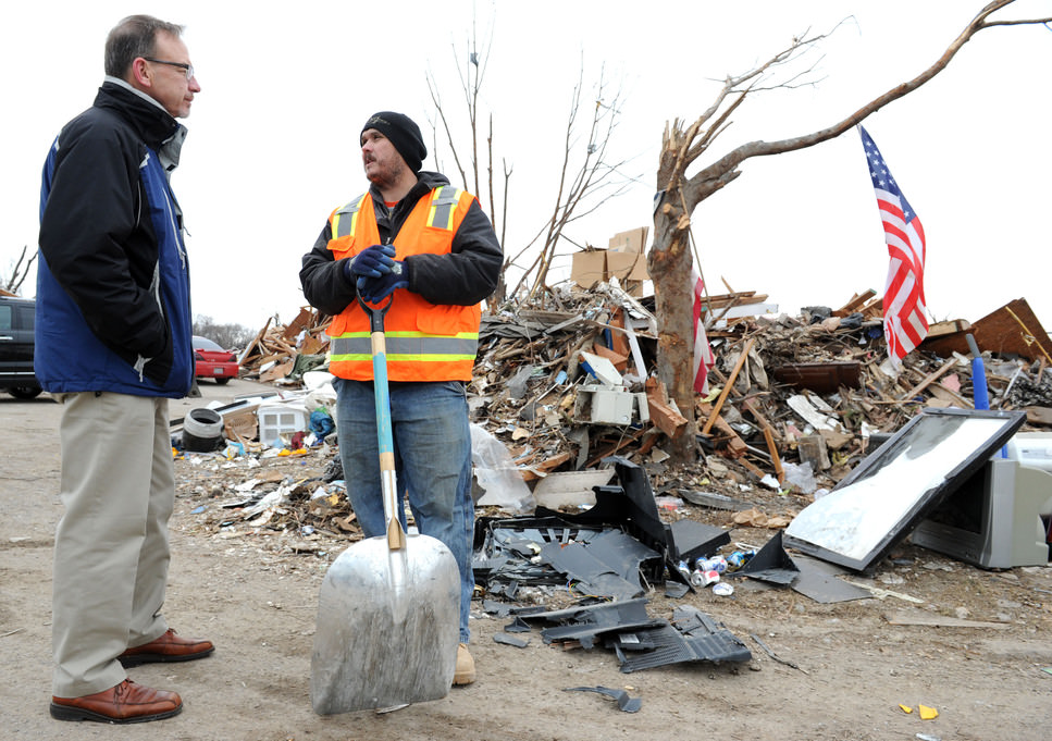 meeting with tornado survivor 